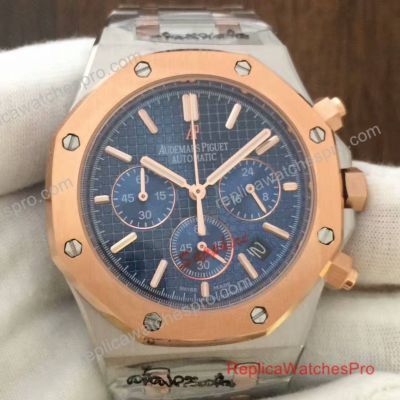 Audemars Piguet Royal Oak Chronograph Replica Watch 2-Tone Blue Dial